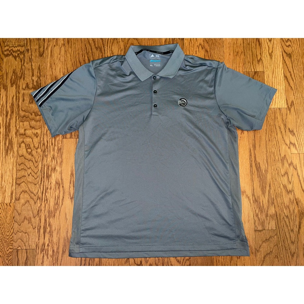 Adidas Atlanta Hawks Mens Polo Shirt Golf Collard Size XL Gray short sleeve